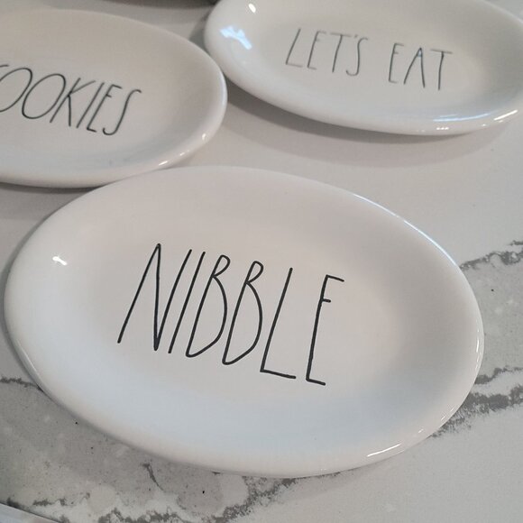 Rae Dunn Holiday plates Christmas Thanksgiving cookie nibble yummy let's eat - Picture 5 of 12